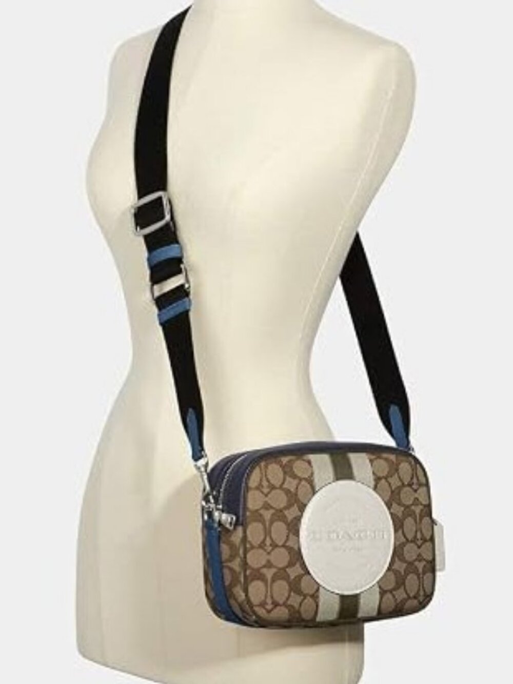 Coach Dempsey Camera Bag  Signature Jacquard  Stripe Coach Patch 2635